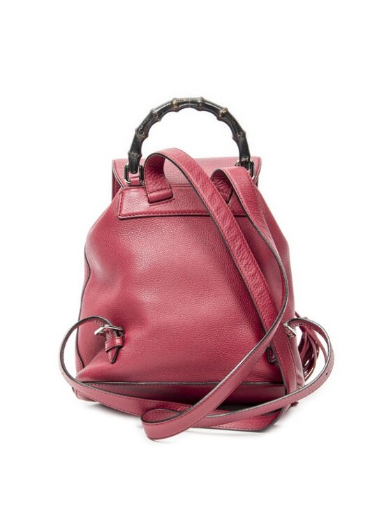 Gucci Bamboo Backpack Tassel Fuchsia Grain Calf Skin Leather